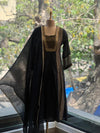 Black Tissue Panel Dupatta Set