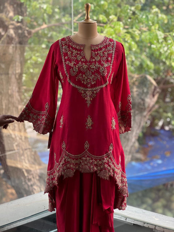 Reddish Maroon Skirt Set
