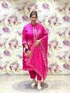 Pink Printed Dupatta Set