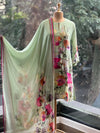 Green Floral Suit
