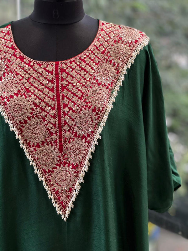 Green Kaftan Set