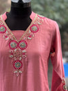 Pink Aplique Work Suit