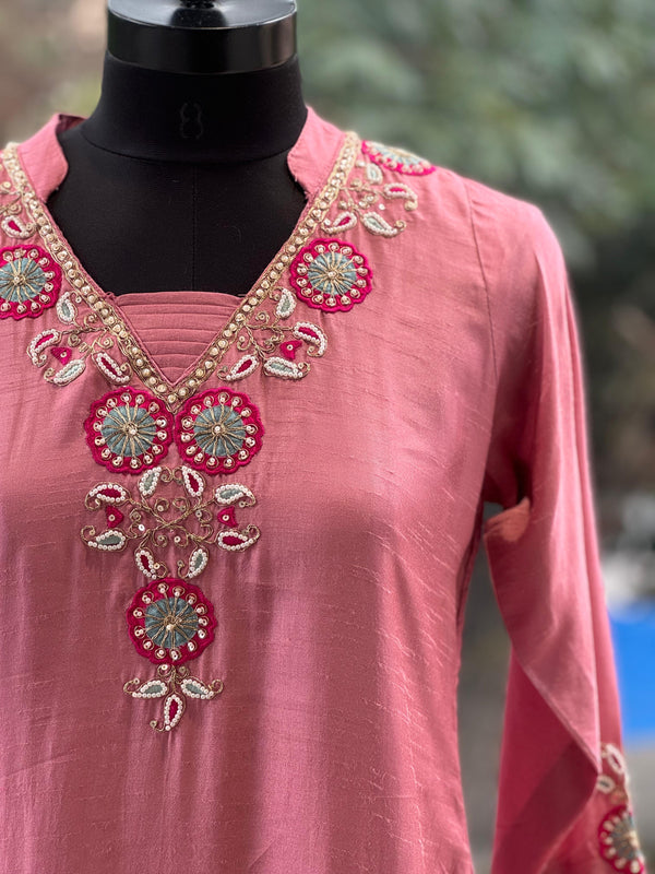 Pink Aplique Work Suit