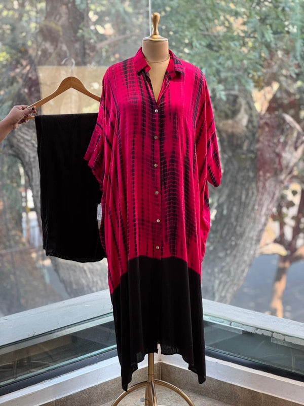 Pink Shaded Kaftan Co Ord