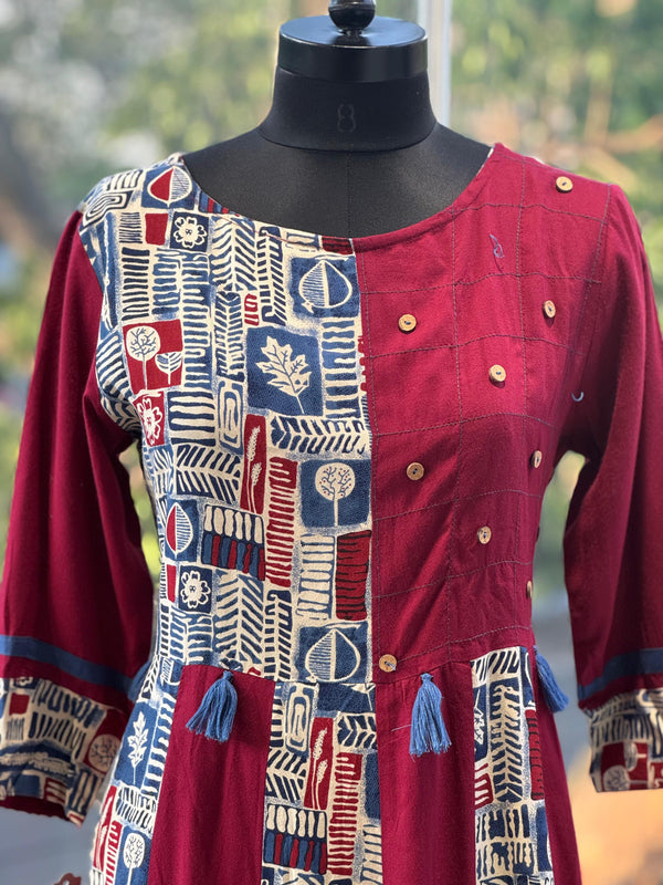 Maroon Printed Tunic