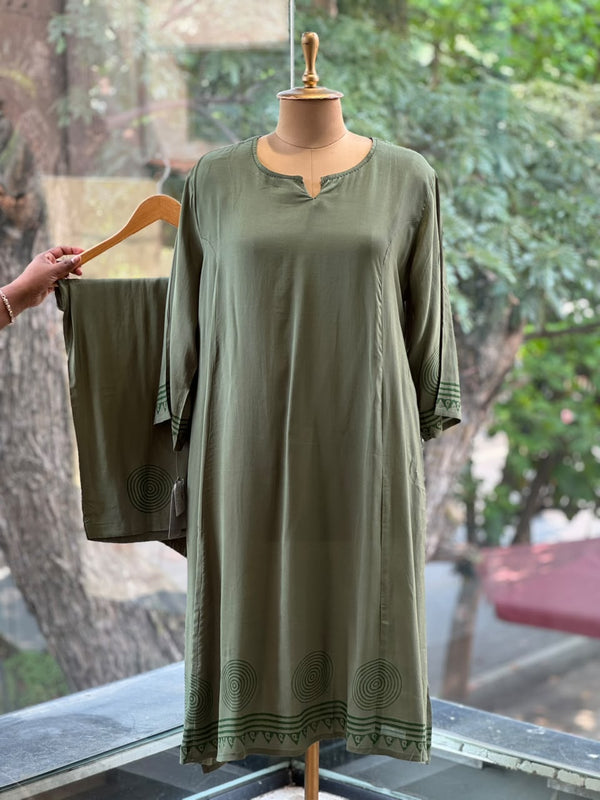 Green Printed Co Ord