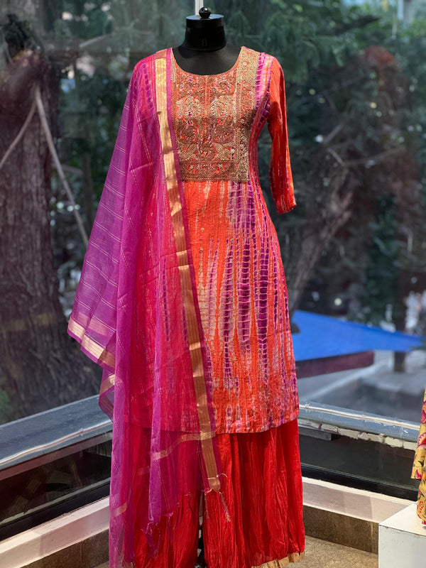 Orange Sharara Set