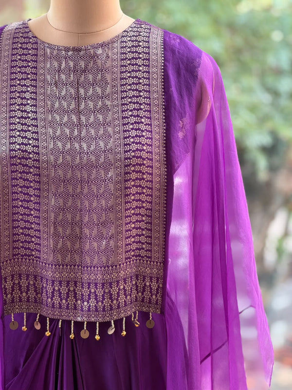 Purple Shaded Skirt Set
