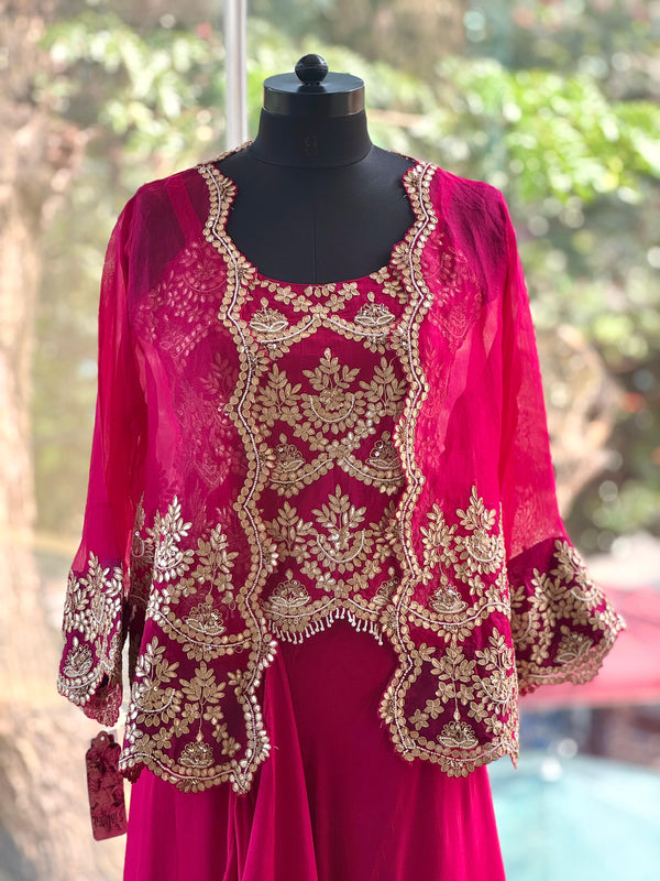 Pink Gota Work Lehenga Set