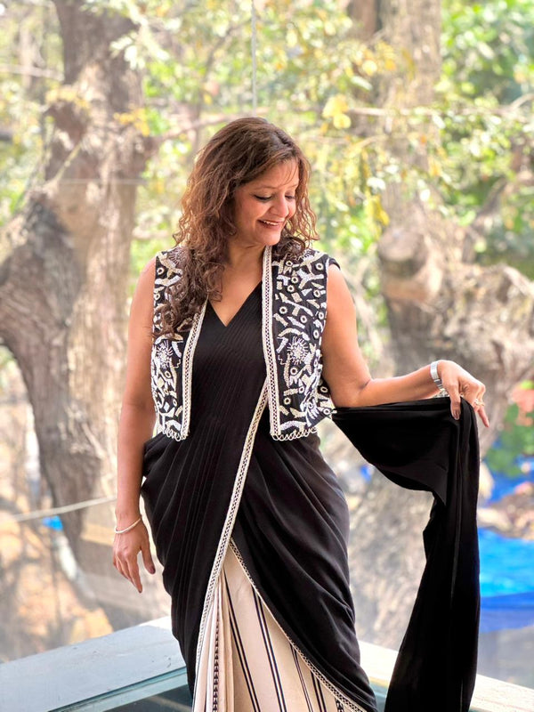 Black Designer Wear Drape