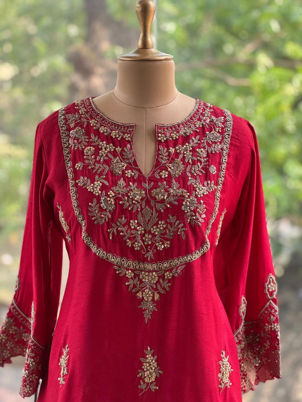Reddish Maroon Skirt Set