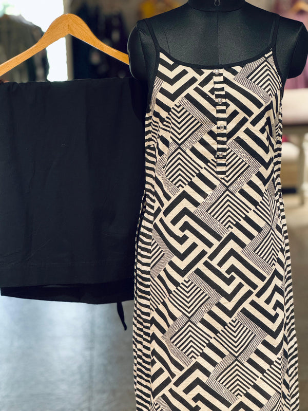 Black Abstract Print Co Ord