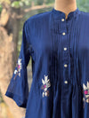 Blue Mul Chanderi Dupatta Set