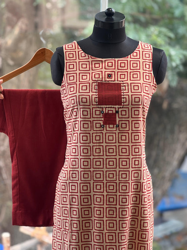 Printed Sleeveless Co Ord