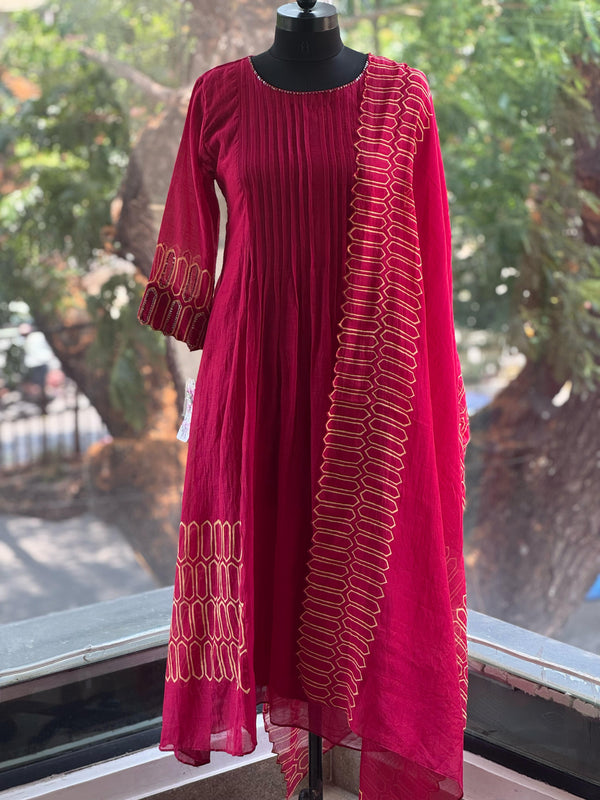 Maroon Pintux Yolk Suit Set