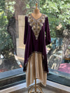 Purple Hand Work Harem Set