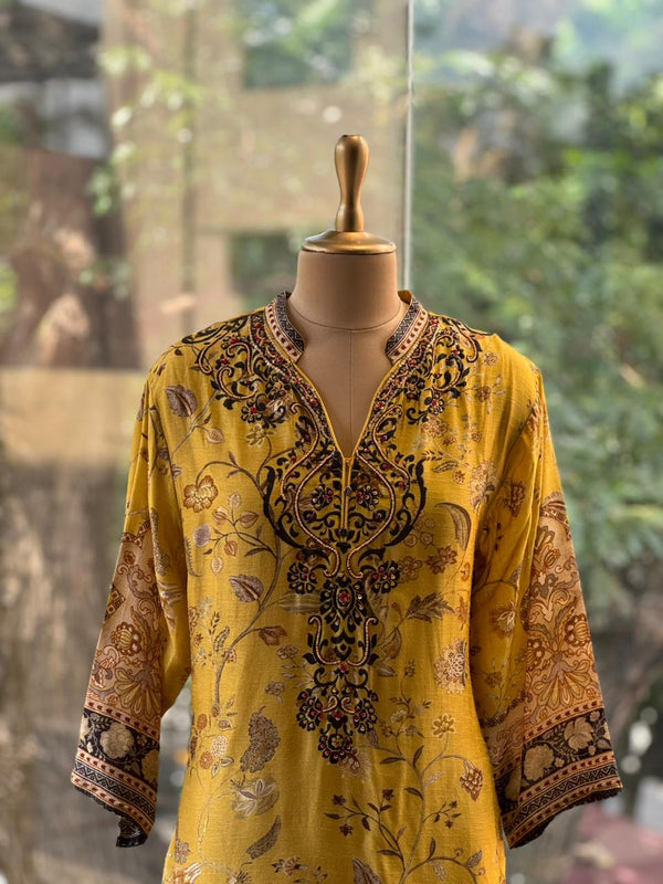 Yellow Digital Print Suit
