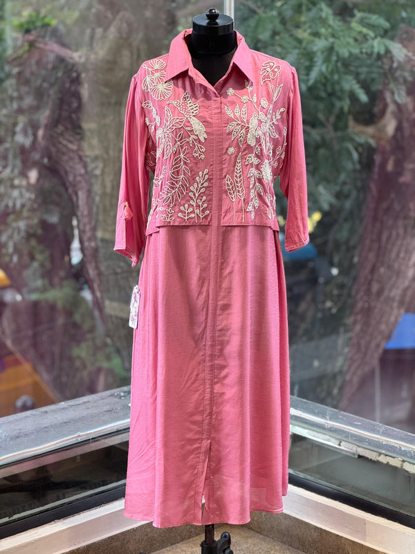Pink Moti Work Tunic