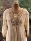 Beige Mul Dupatta Set