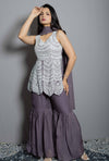 Mauve Moti Work Sharara Set