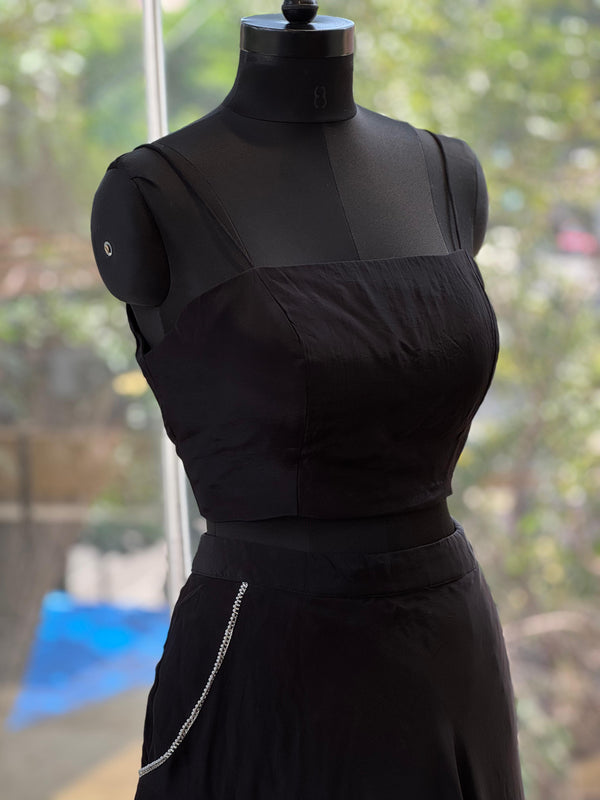 Black Designer Made Lehenga Set