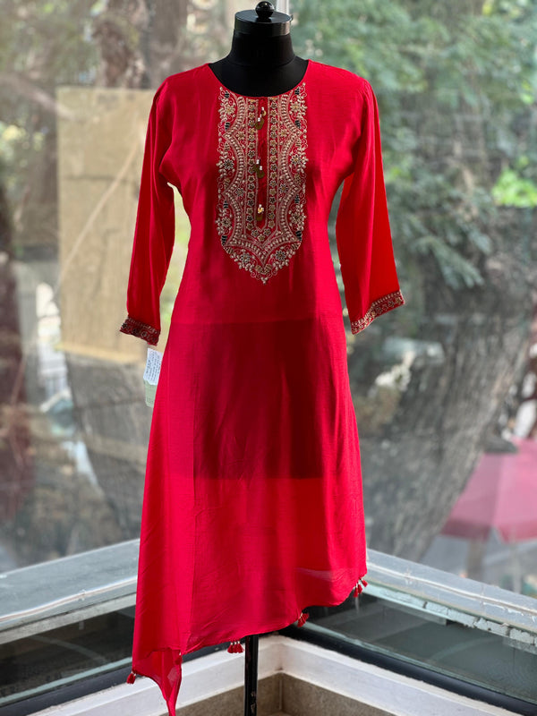 Red Yolk Zardozi Work Co Ord
