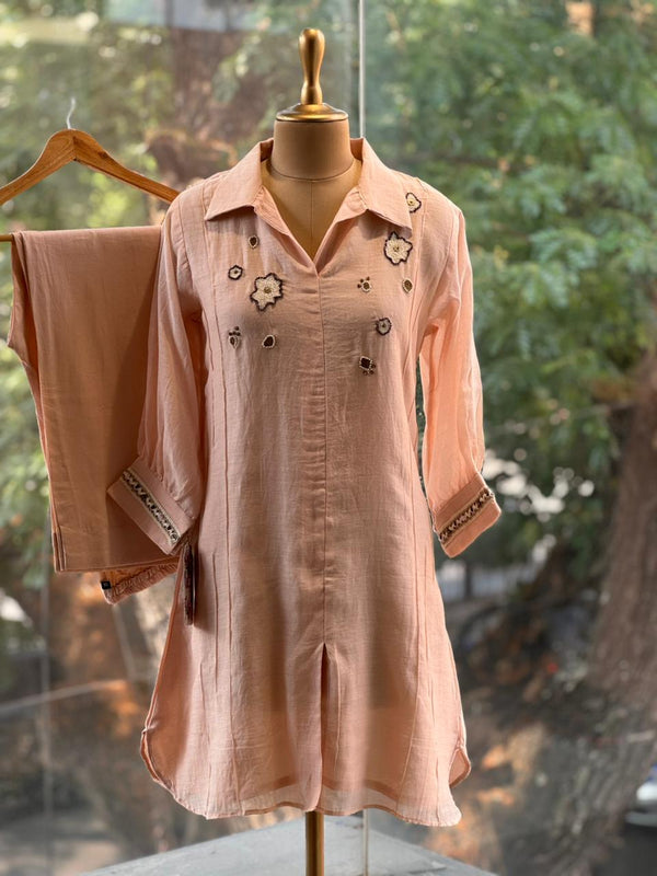 Peach Mul Co Ord