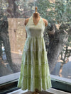 Green Mul Halter Neck Dress