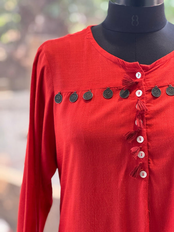 OrangeAsymmetrical Tunic