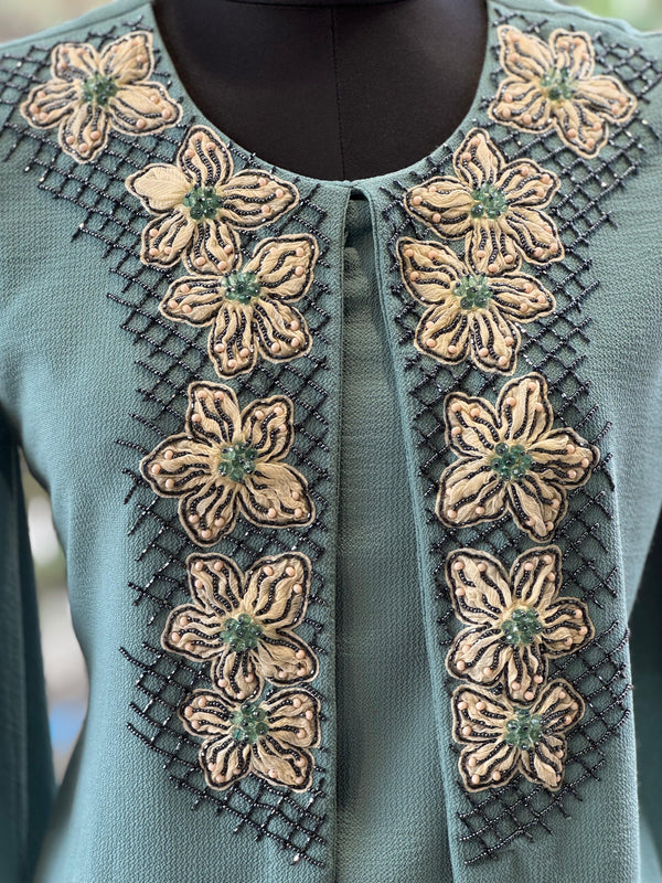 Blue Intricate Work Co Ord