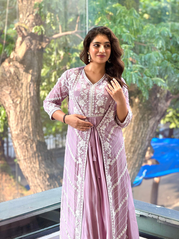 Mauve Jacket Style Gown
