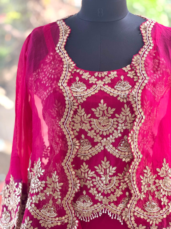 Pink Gota Work Lehenga Set