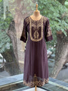 Dark Brownish Wine Dupatta Set