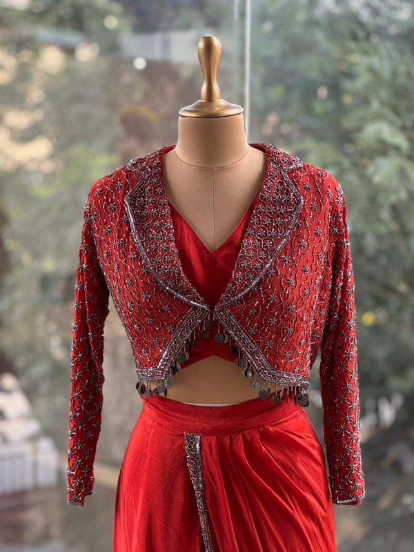 Rust Jacket Style Drape