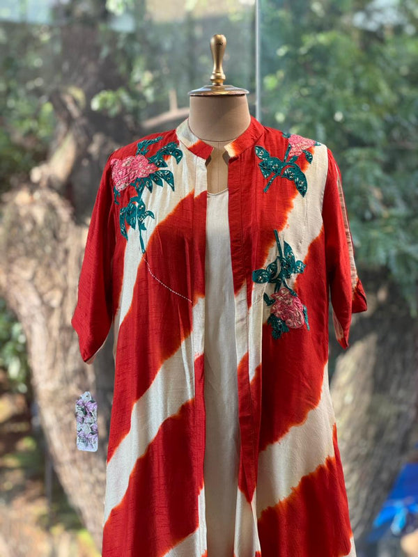 Red Tye Dye Jacket Set