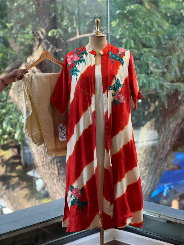 Red Tye Dye Jacket Set