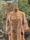 Beige Printed Dupatta Set