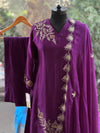 Purple Embroidered Suit