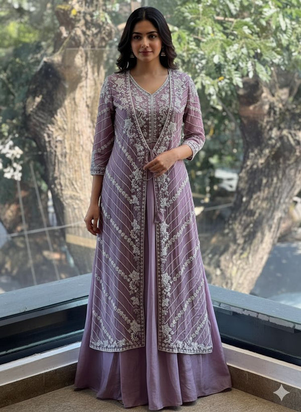 Mauve Jacket Style Gown