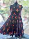 Black Sleeveless Floral Tunic