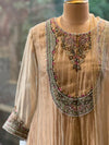Beige Gold Glass Tissue Suit