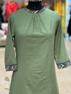 Green Closed Collar Tunic