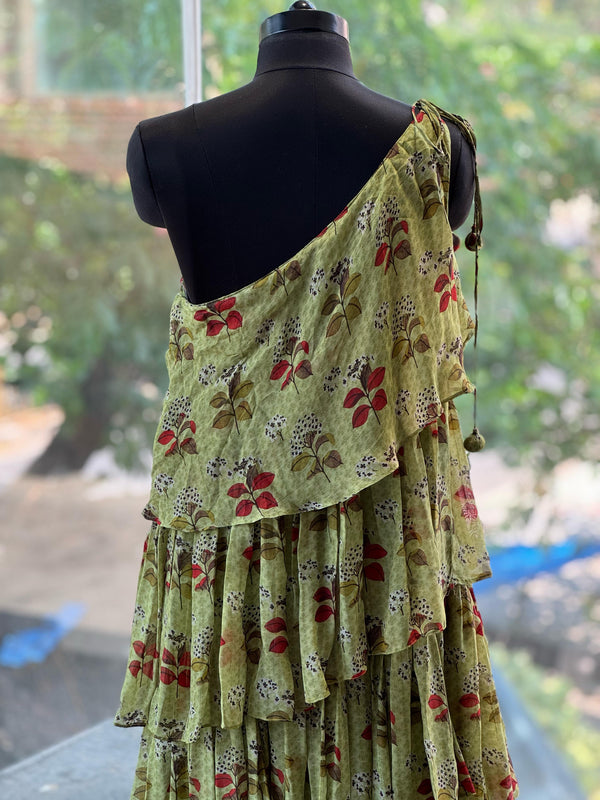 Floral One Shoulder Dress