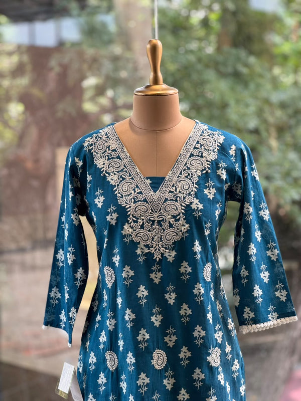 Blue Embroidered Tunic