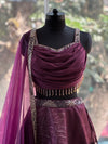 Wine Lehenga Set