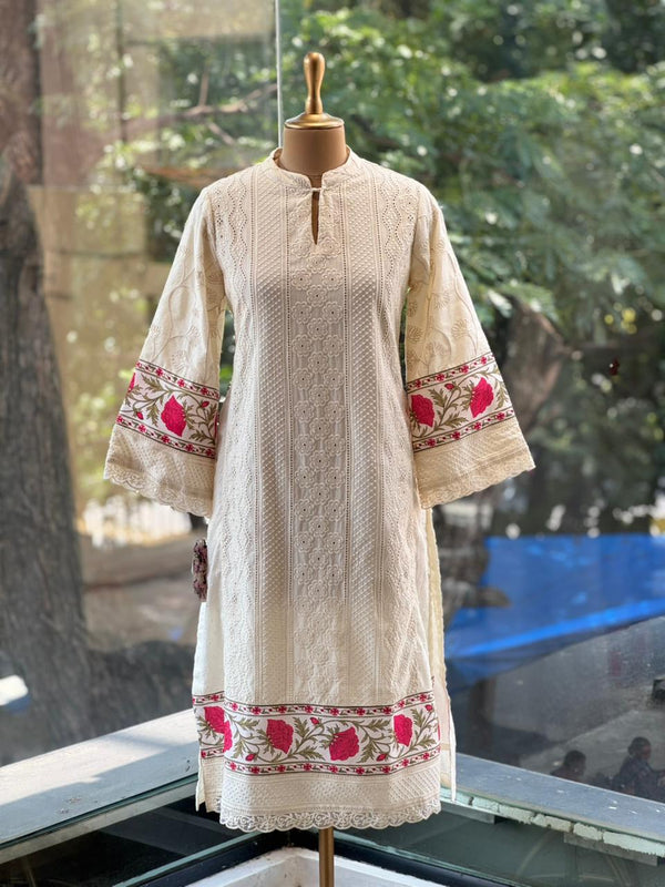Half White Schiffli Co Ord