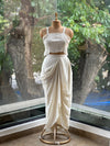 Cream Jacket Style Skirt Set