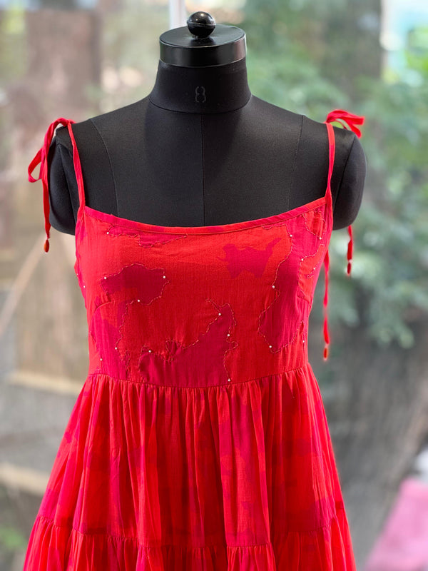 Orange Spaghetti Style Short Tunic