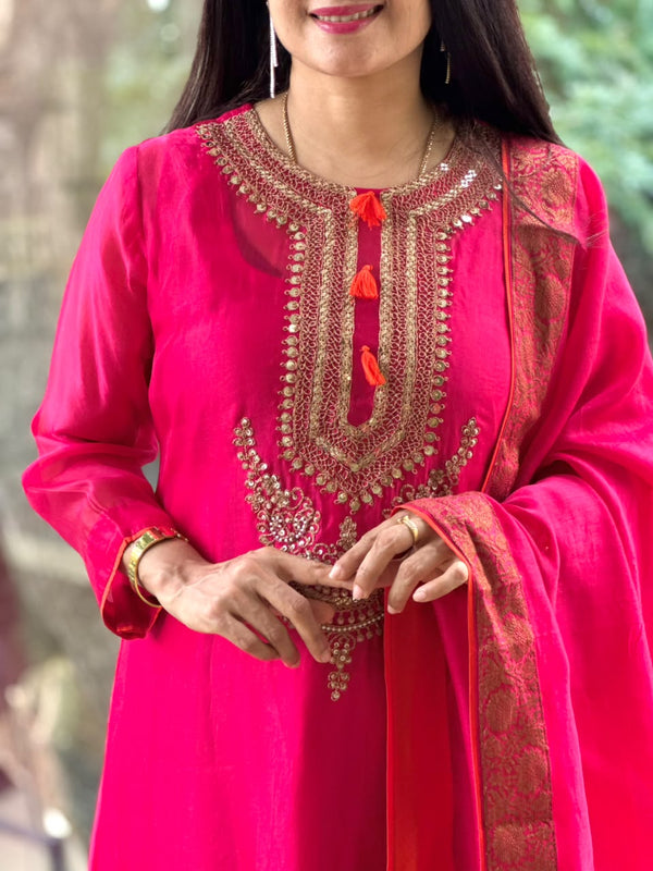 Pink Organza Suit