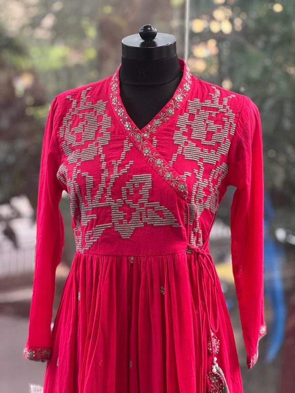 Tomato Red Anghrakha Suit